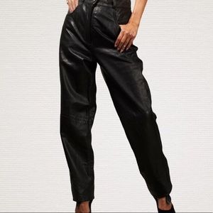 1980’s EREZ genuine black leather pants.